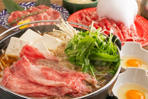 ラムと和牛のすき焼き