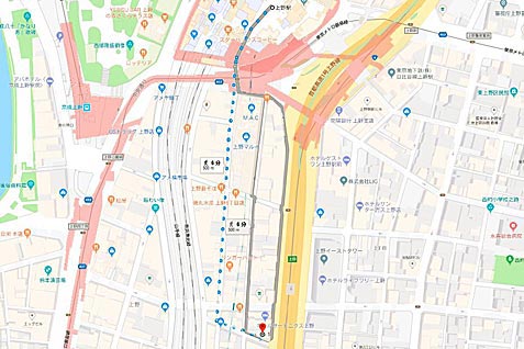 ドトールコーヒーショップ 御徒町昭和通り店の行き方案内（地図）