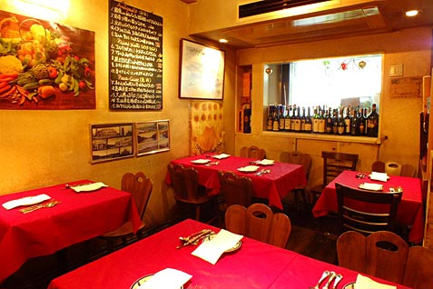 「OSTERIA Baccano」の店内