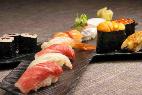 「XEX WEST」の和食店「aburiyaki & sushi An」の握り寿司