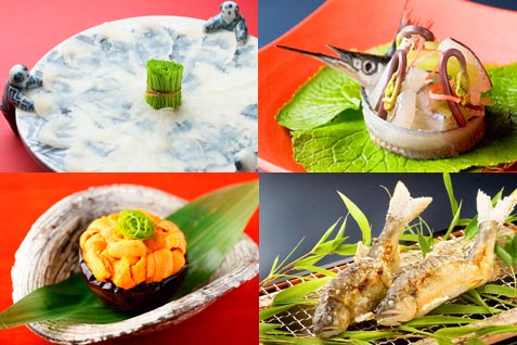 「和食　閑人」の旬の魚介料理