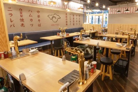 「大衆食堂あまつ 品川港南口店」の店内