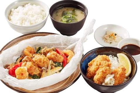 広島産牡蠣と天然海老のよくばり御膳