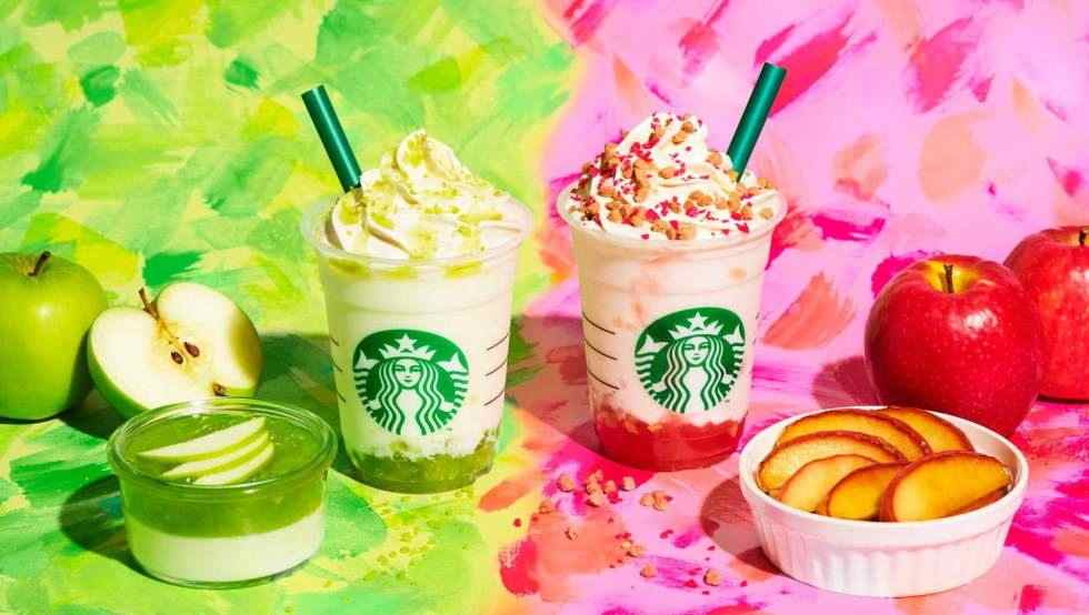 色鮮やかなグリーンとピンクの新作フラペチーノ