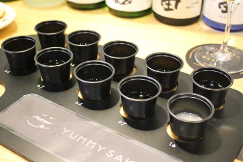 『未来日本酒店＆SAKE BAR』の飲み比べ