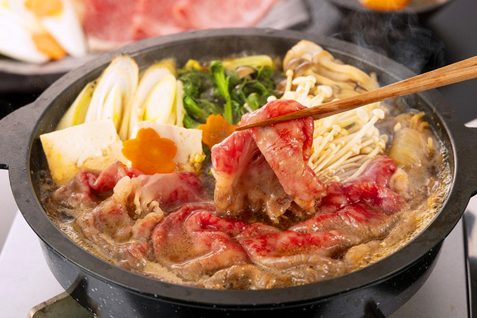 『青山』の「上州牛すき焼き鍋」