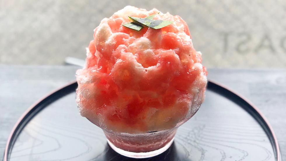 『蔵元八義（くらもとやつよし）の天然氷のかき氷 中町氷菓店 ポップアップストア』の「信州塩スイカ」