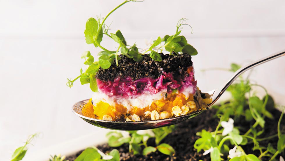 『Deli & Cafe Blue Globe Tokyo(デリ&カフェ ブルーグローブ トウキョウ)』の「季節によって色と食材を変える<BGT>テリーヌ」