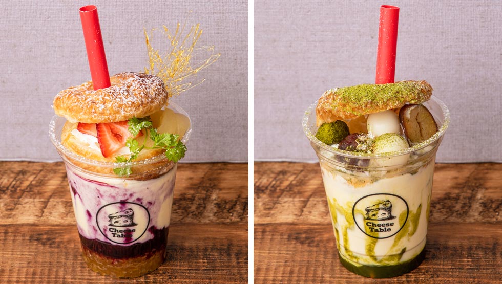 『CheeseTable』の「飲めるチーズケーキ ミルフィーユパイ」など