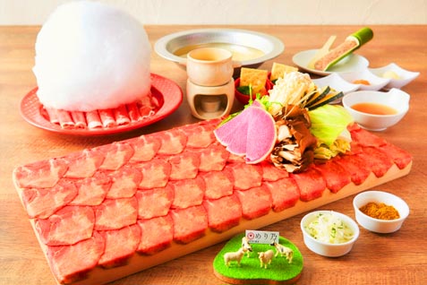 「しゃぶしゃぶ 焼肉食べ放題 めり乃 新宿店」の「ラムしゃぶ」「タンしゃぶ」