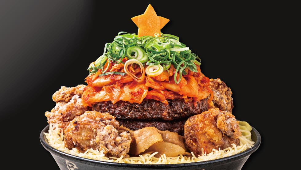クリぼっちに捧ぐ肉ツリー!? 「極楽 肉ニクにくツリーすた丼」 12/8～25限定で全国発売！