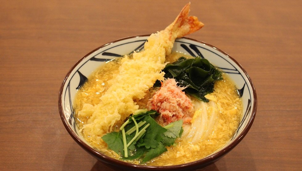 「特大海老天玉子あんかけうどん」