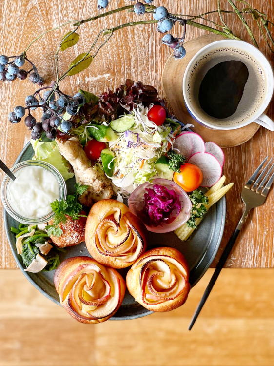 薔薇のりんごケーキのレシピ