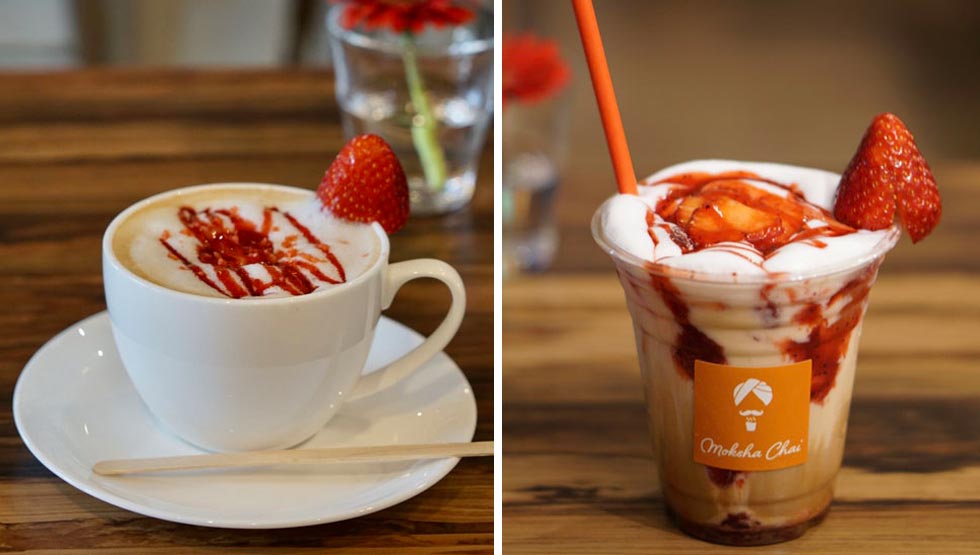 『Cafeモクシャチャイ中目黒』の「ストロベリーチャイ」