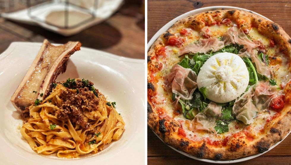 『PIZZERIA 8（ピッツェリア エイト）』の「牛大腿骨コラーゲンボロネーゼ」など