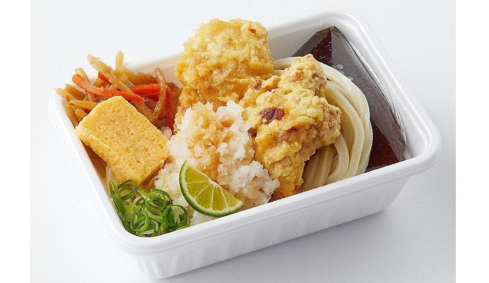 「豚の冷しゃぶと定番おかずのうどん弁当」