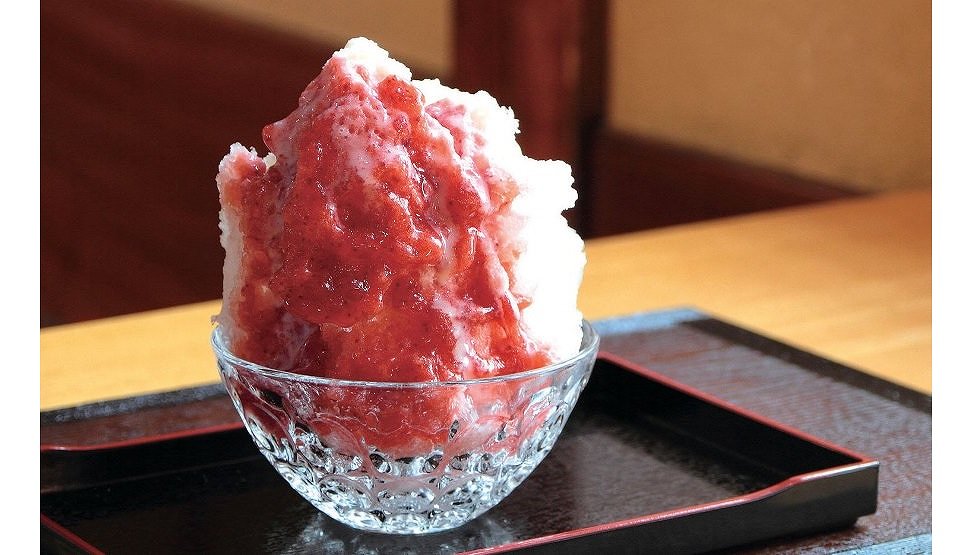 「くず餅乳酸菌®入りかき氷　苺ミルク」【船橋屋】