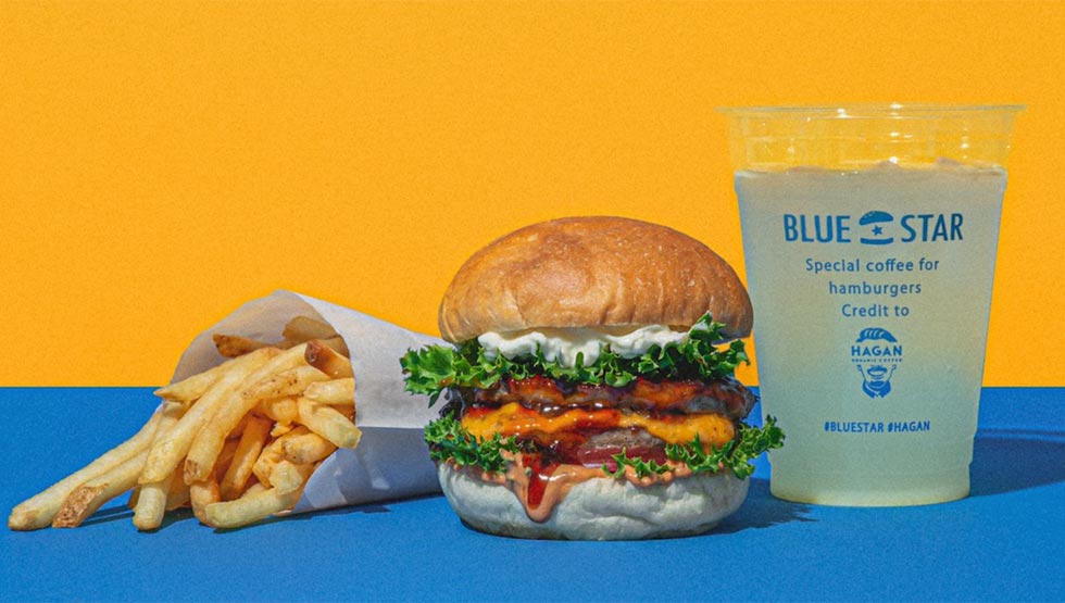 『Blue Star Burger（ブルースターバーガー）中目黒本店』の「2×2オールスターバーガーセット」