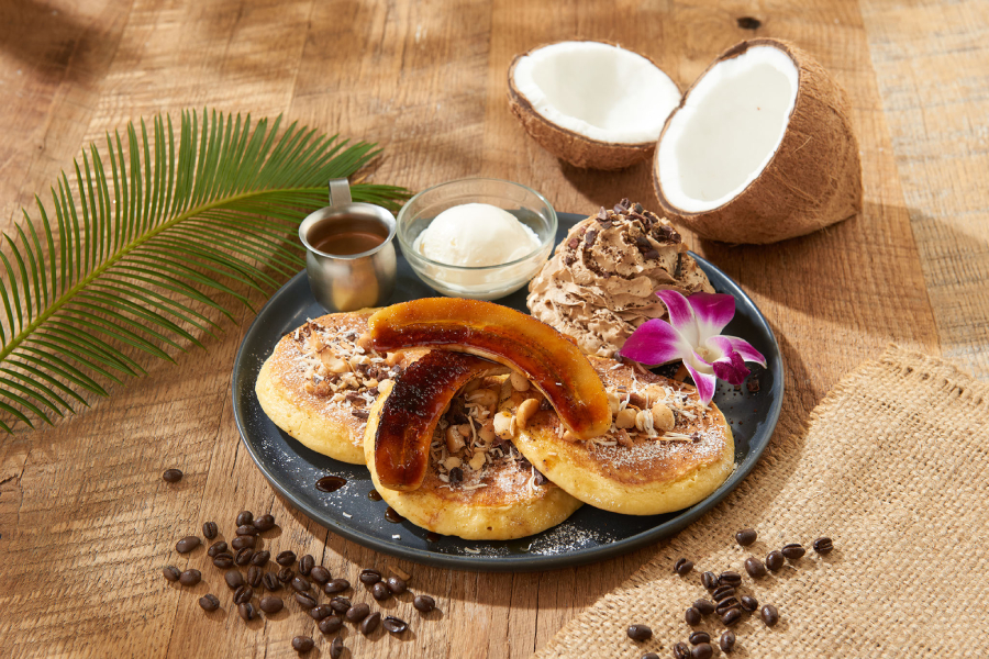 「アイランド・ヴィンテージ・コーヒー(Island Vintage Coffee)横浜ベイクォーター店」の「アイランドパンケーキ・コナモカ/1870円」