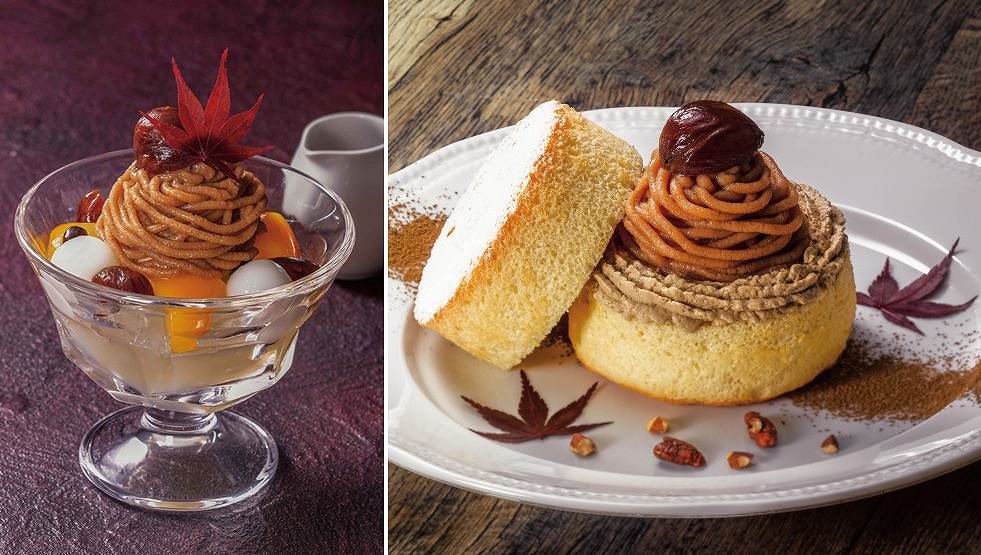 「渋皮栗とほうじ茶のシフォンケーキサンド」