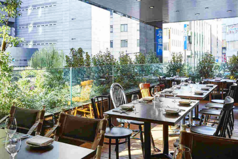 「The Kitchen Salvatore Cuomo GINZA」のテラス席