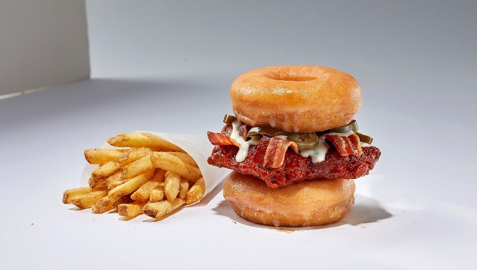 「FLAMING DOUGHNUT CHICKEN SANDWICH