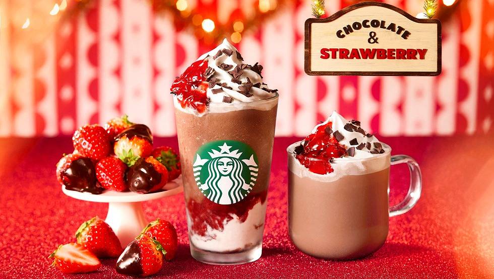 スタバ「「チョコレート ストロベリー フェスティブ フラペチーノ」-main