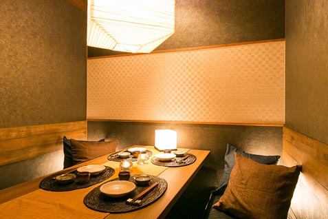 『和ノ音-wanone- 秋葉原駅前店』の落ち着いた雰囲気の個室