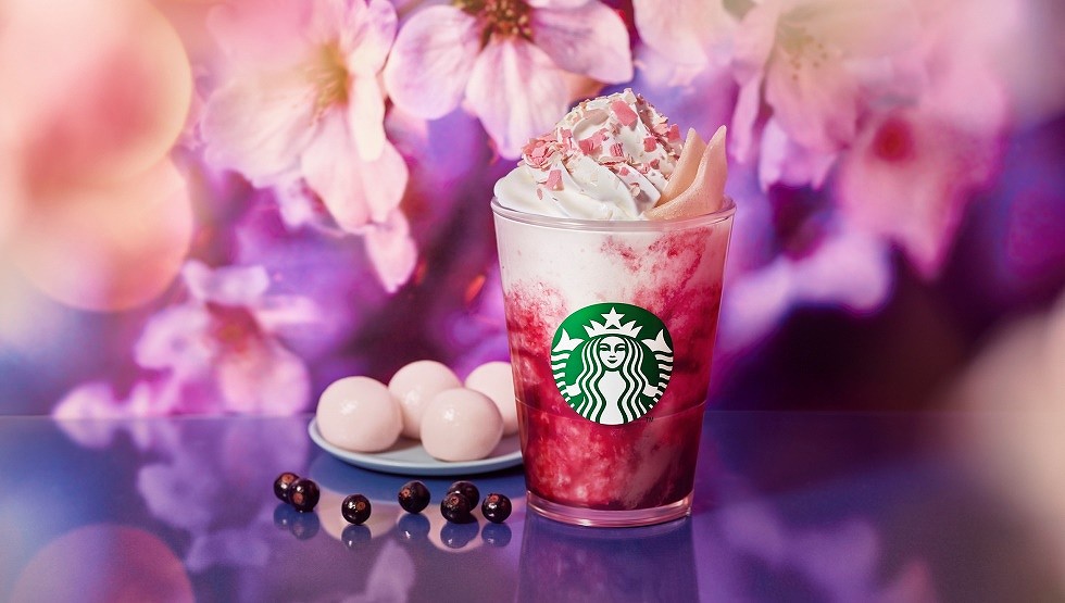 「さくらカシス ストロベリー 白玉 フラペチーノ
