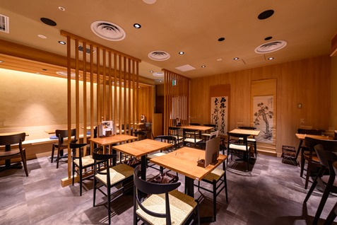【手打ちそば みや川】の店内