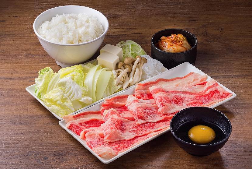 「国産牛カルビすき焼セット」