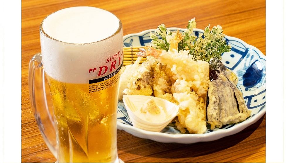 スーパードライと天ぷら
