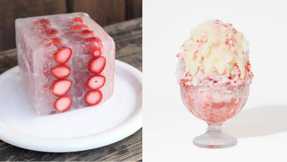 『ukafe（ウカフェ）』の「苺氷り」と「ウカキ氷」