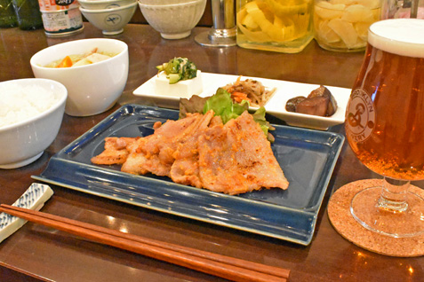 「ATSUMI食堂」の「信州太郎ぽーくの味噌漬け定食」