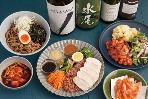 『酢重 Indigo』の蕎麦や十穀玄米の料理