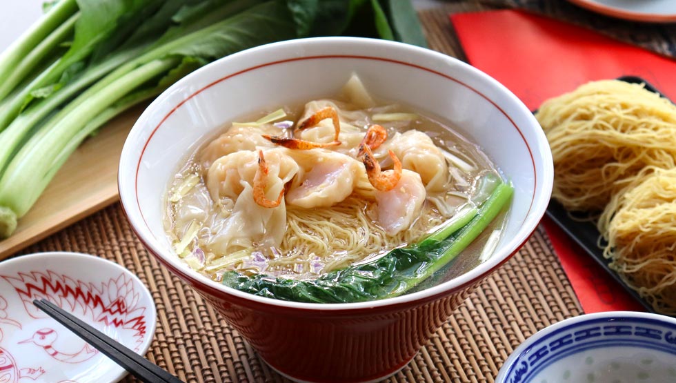 『陸記（ロッゲイ）』の「海老ワンタン麺」