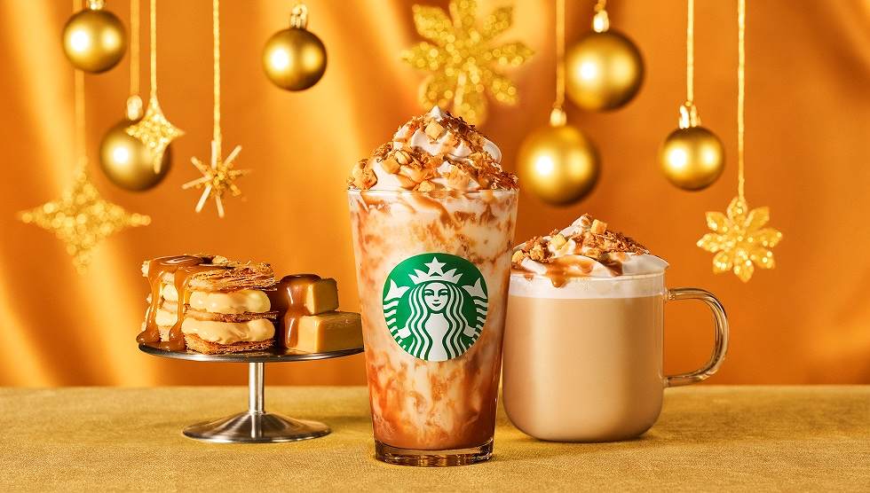 スタバ・ホリデーシーズン第2弾！「バターキャラメル ミルフィーユ フラペチーノ®」11/30より発売