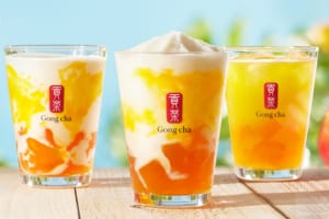 『Gong cha』「甘夏マンゴー ミルクティー＆フローズンティー」