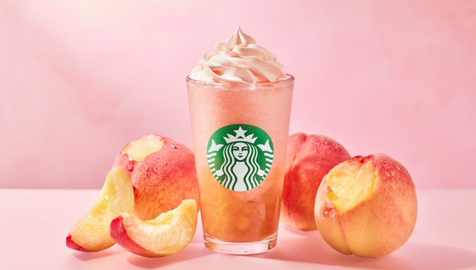 桃をまるかじりしたような「GABURI ピーチ フラペチーノ®」7/12発売