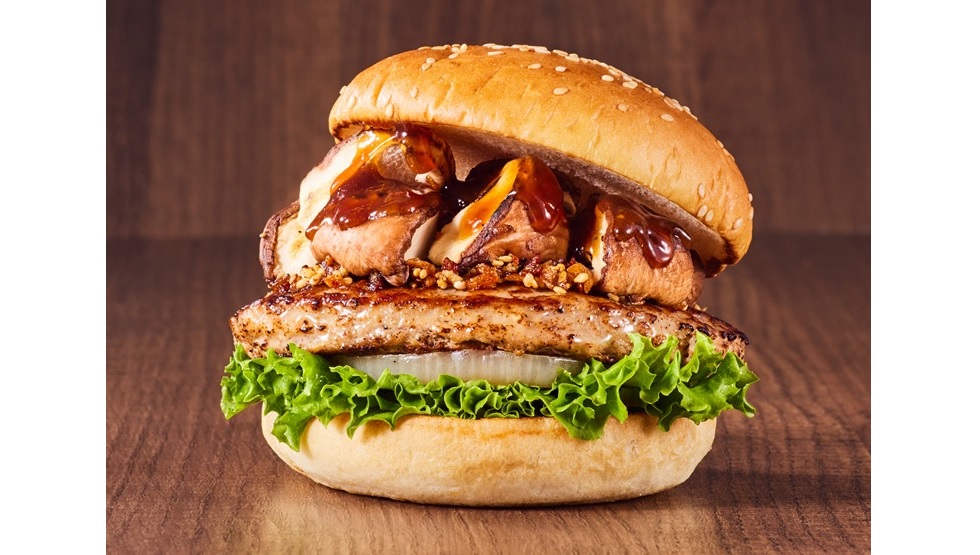 「生どんこ椎茸の黒酢あんバーガー ～香ばしサクサク醤油～」