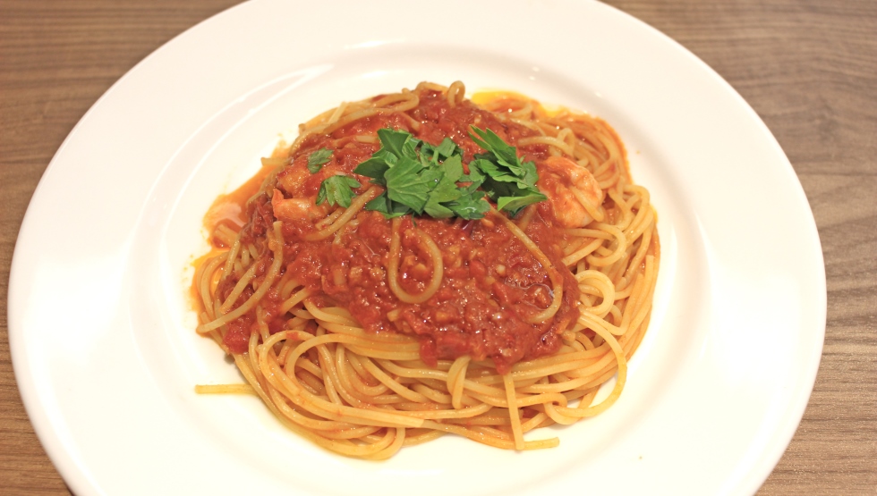 「スパゲティ 海老のマリナーラ」
