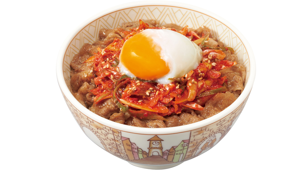 『すき家』期間限定メニュー「おんたまねぎキムチ牛丼」