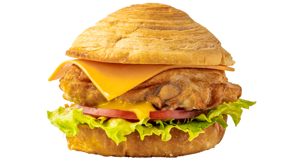 台湾の朝食ブランド『麥味登(マイウェイダン)』の「チキンチーズデニッシュバーガー」