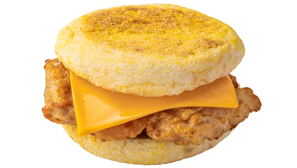 台湾の朝食ブランド『麥味登(マイウェイダン)』の「チキンチーズマフィンバーガー」