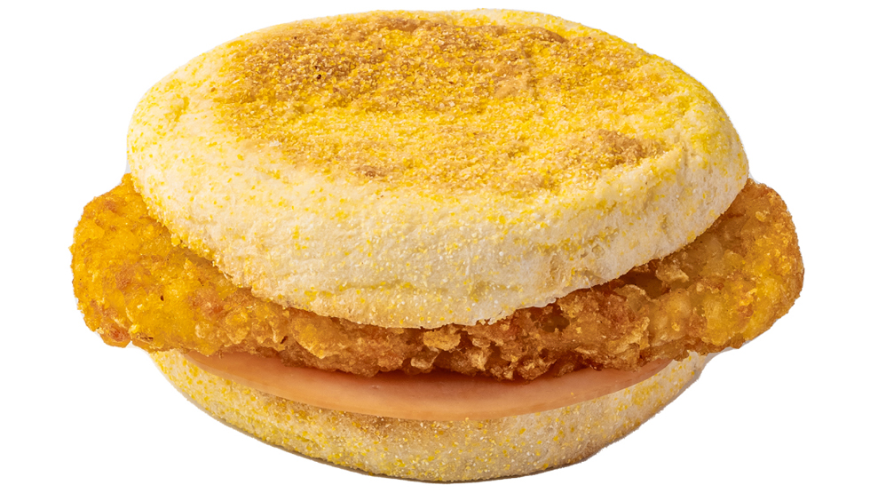 台湾の朝食ブランド『麥味登(マイウェイダン)』の「ハッシュドポテトハムマフィンバーガー」