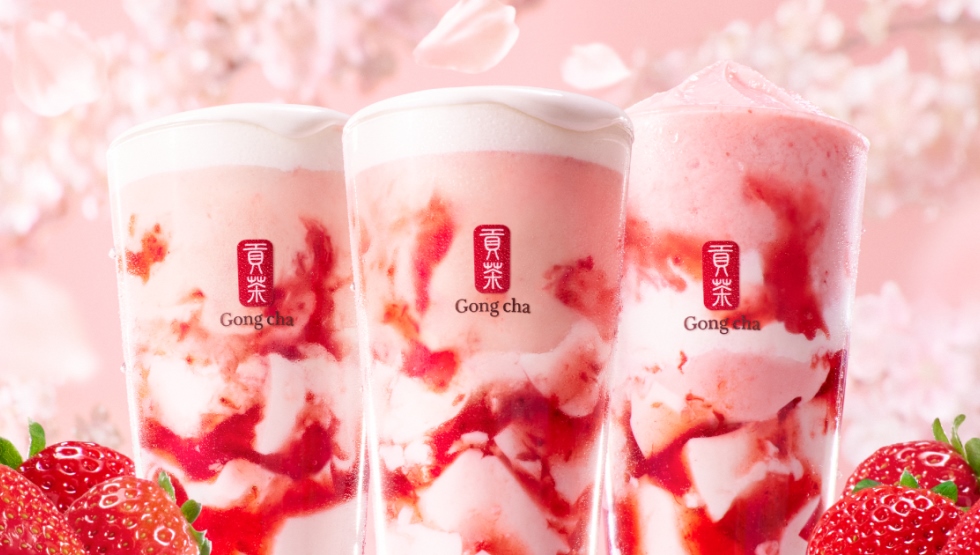 『Gong Cha』「いちご杏仁 ミルクティー＆フローズン」期間限定発売