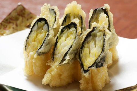 「創作和食・居酒屋 だんだん畑　岡山西口店」の「黄ニラ天ぷら」