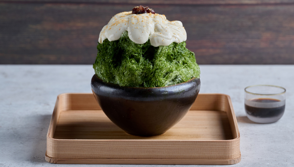 東銀座・ZEN HOUSEの「氷菓子」抹茶の和テイストかき氷「緑霞（りょっか）」