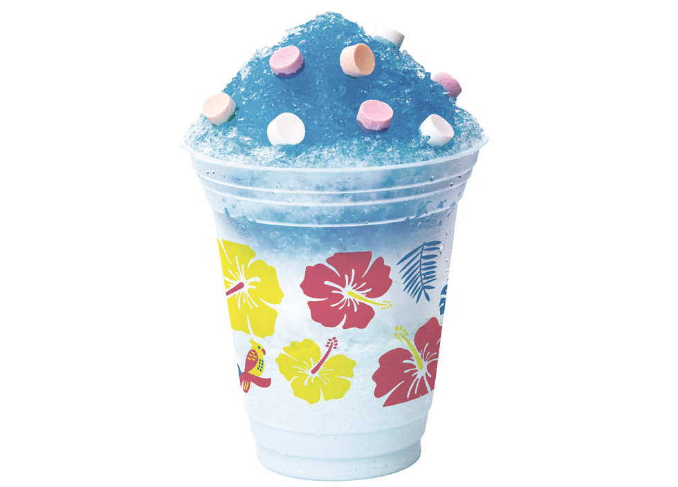 「ロッテリアのひんやりかき氷シェーキフェア」の「かき氷シェーキ ブルーハワイラムネ」
