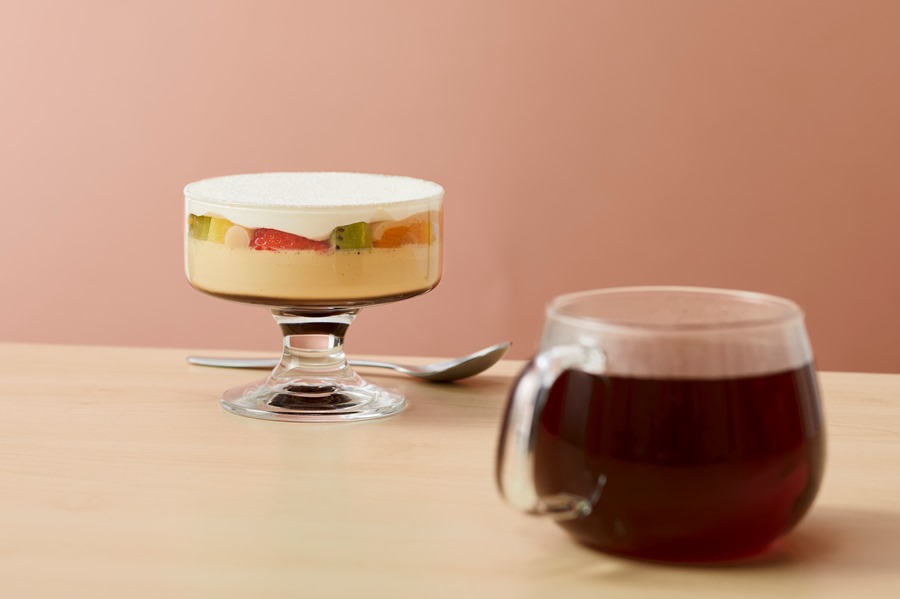 「プリン・ア・ラ・モード」とコーヒー